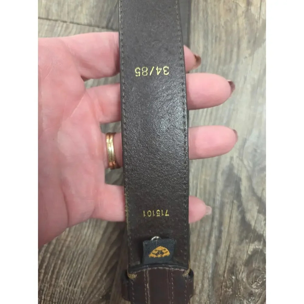 ARIAT Women's Blue Rhinestone Bling Western Dark Brown Leather Belt 33-37